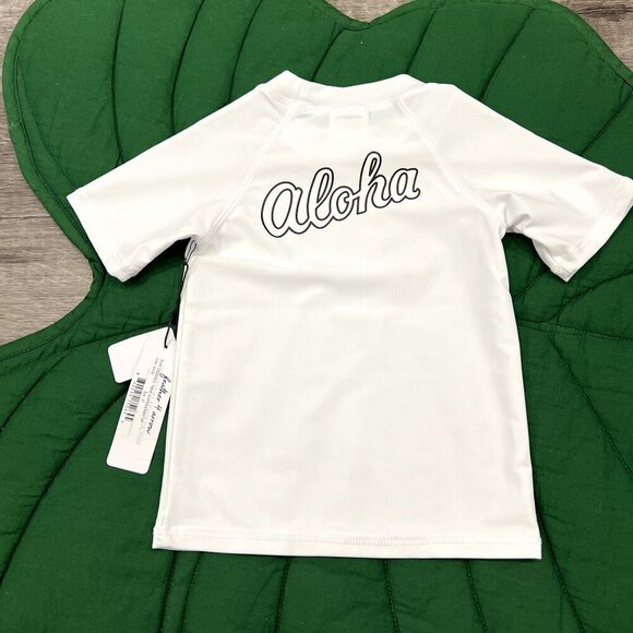 Feather 4 Arrow Toddler 2T White Aloha Surfer Rashguard Swim Top - Picture 2 of 4